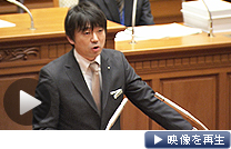 大阪市議会で施政方針演説をする大阪市の橋下市長（28日）